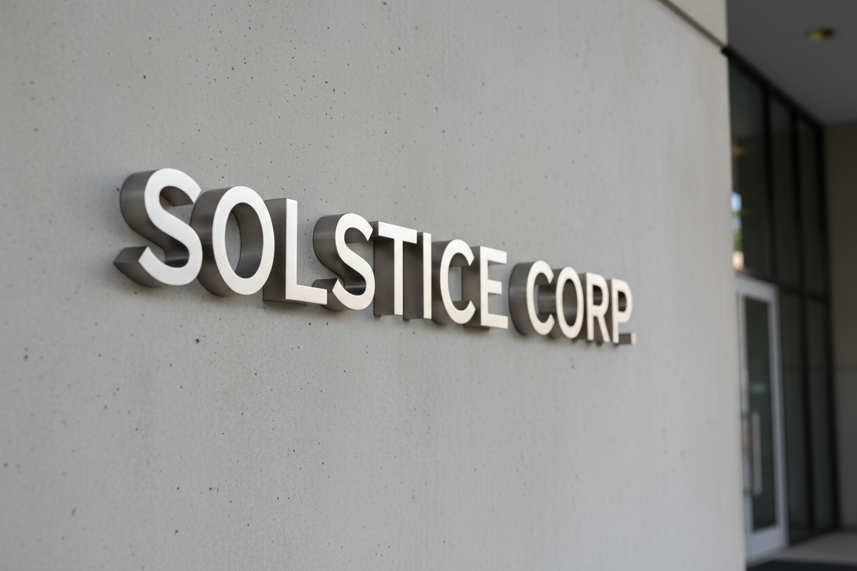 Custom brushed metal dimensional letters for indoor or outdoor signage.