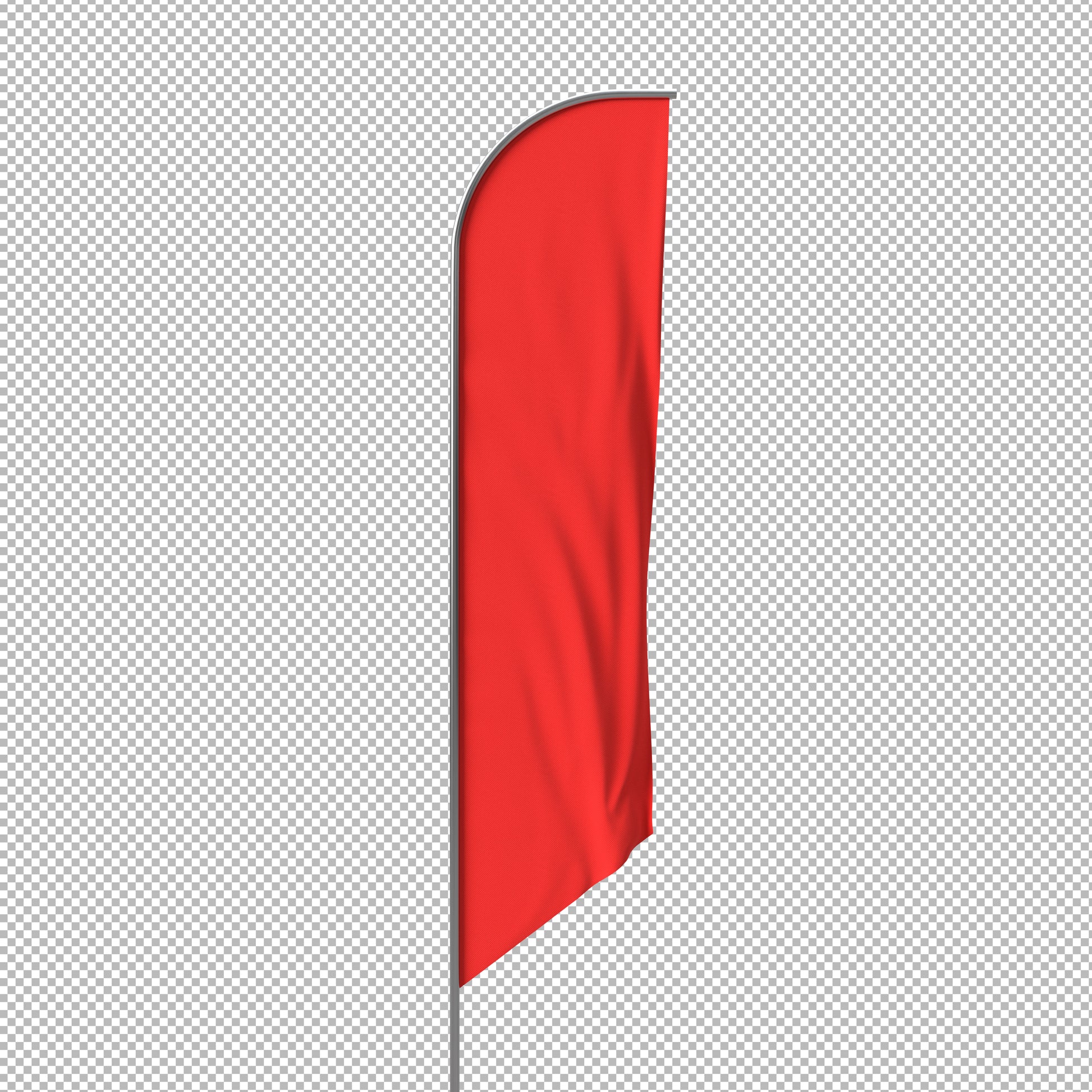 Red flag on a transparent background