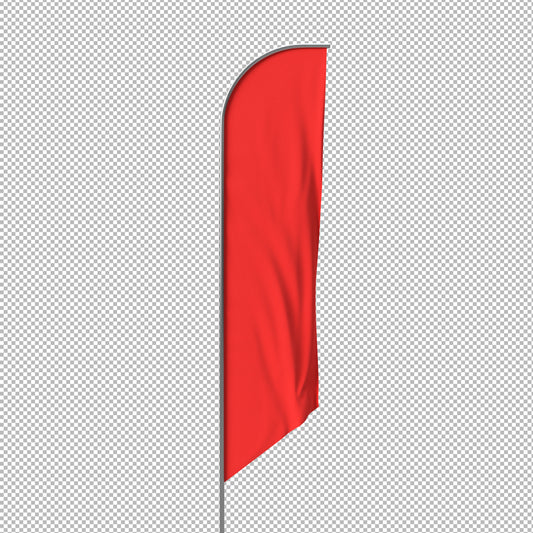 Red flag on a transparent background